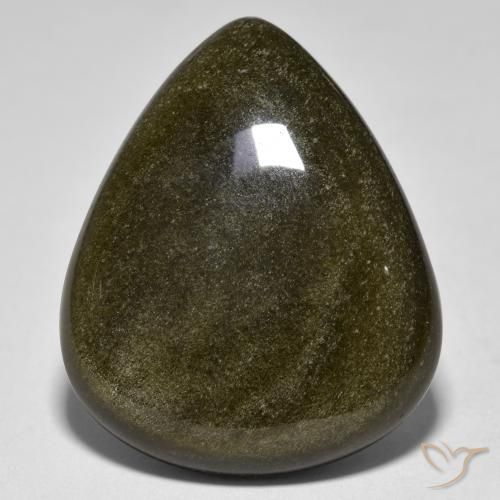 25.90 ct Multicolor Obsidian Stone, Natural Obsidian in Pear Cabochon Shape for Sale