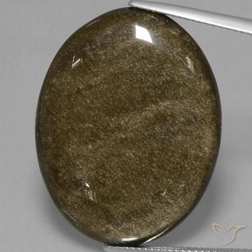 30.70ct Natural Black with Gold Sheen Obsidian, Oval, Opaque