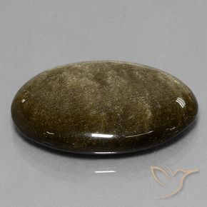 30.70 ct Golden Obsidian Stone, Natural Obsidian in Oval Cabochon Shape for Sale