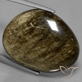 30.42 ct Golden Obsidian Stone, Natural Obsidian in Fancy Cabochon Shape for Sale