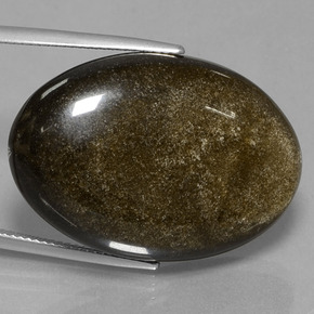 37.84 ct Golden Obsidian Stone, Natural Obsidian in Oval Cabochon Shape for Sale
