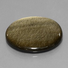28.16 ct Gold Obsidian Stone, Natural Obsidian in Round Cabochon Shape for Sale