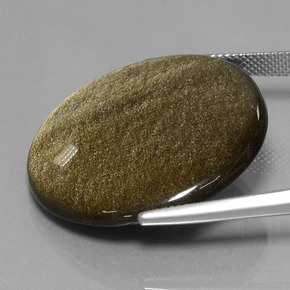 Obsidian Gemstone in 28.9 mm Size for Sale, Obsidian Stone in Gold Sheen Color