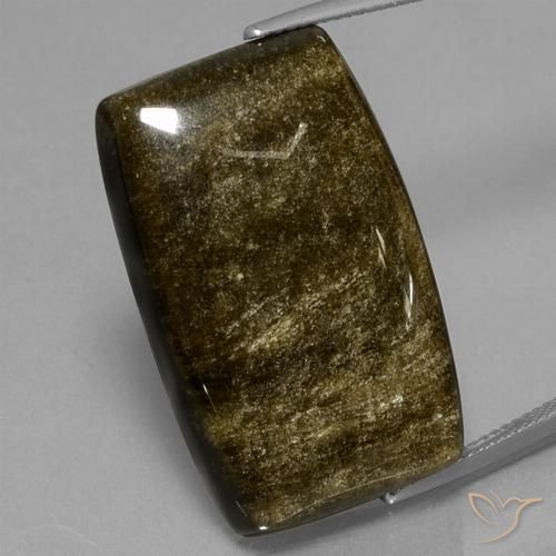34.97 ct Cushion Obsidian, 30.2 x 18.5 mm From Mexico, Photo A