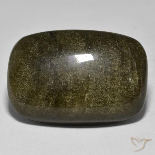 30.70 ct Multicolor Obsidian Gemstone, Obsidian Gem in Cushion Cabochon Shape for Sale.