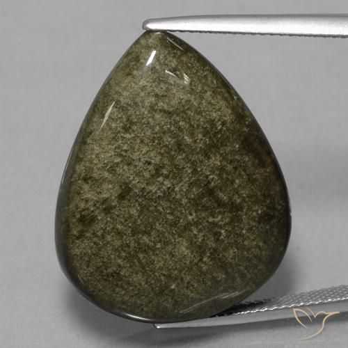 30.6 ct Pear Obsidian, 27.4 x 21.8 mm From Mexico, Photo A