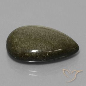 24.86 ct Black Obsidian Stone, Natural Obsidian in Pear Cabochon Shape for Sale
