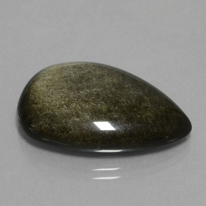 28.31 ct Black Obsidian Stone, Natural Obsidian in Pear Cabochon Shape for Sale