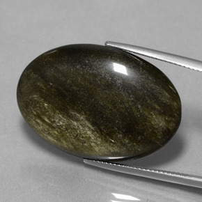 28.44 ct Black Obsidian Stone, Natural Obsidian in Oval Cabochon Shape for Sale
