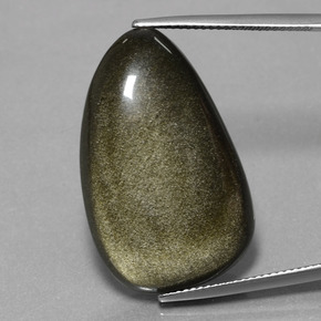 26.38 ct Black Obsidian Gemstone, Obsidian Gem in Fancy Cabochon Shape for Sale.
