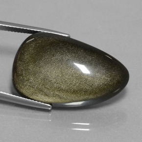 26.38 ct Black Obsidian Stone, Natural Obsidian in Fancy Cabochon Shape for Sale