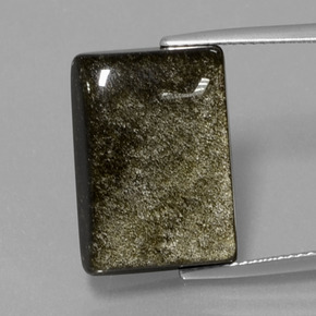 13.86 ct Gold Obsidian Gemstone, Obsidian Gem in Baguette Cabochon Shape for Sale.