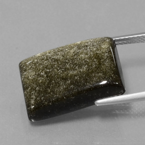 Obsidian Gemstone in 19.1 x 13.5 mm Size for Sale, Obsidian Stone in Gold Sheen Color