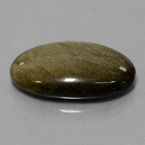 12.58 ct Gold Obsidian Stone, Natural Obsidian in Oval Cabochon Shape for Sale