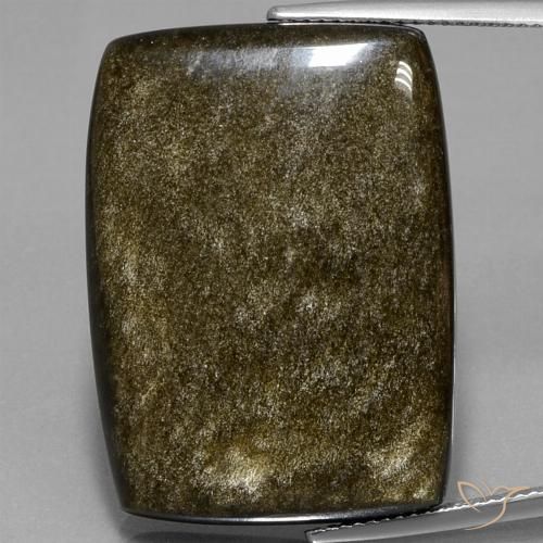 42.34 ct Cushion Obsidian, 30 x 22 mm From Mexico, Photo A