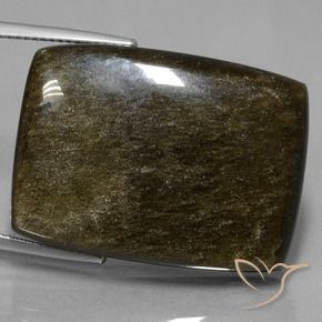 42.34 ct Golden Obsidian Stone, Natural Obsidian in Cushion Cabochon Shape for Sale