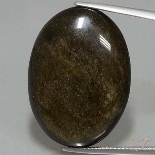 32.97 ct Oval Obsidian, 29.7 x 21.7 mm From Mexico, Photo A