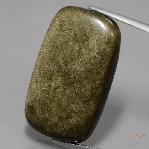 34.65 ct Cushion Obsidian, 31.6 x 19.1 mm From Mexico, Photo A