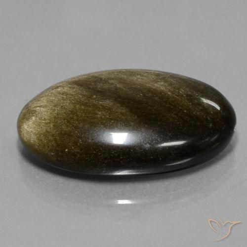 30.50 ct Golden Obsidian Stone, Natural Obsidian in Oval Cabochon Shape for Sale