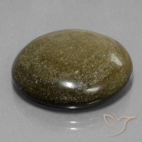 32.24 ct Golden Obsidian Stone, Natural Obsidian in Round Cabochon Shape for Sale