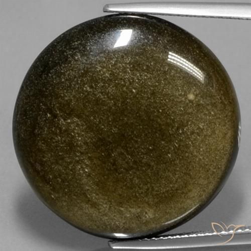 26.81 ct Round Obsidian, 23.9 mm From Mexico, Photo A