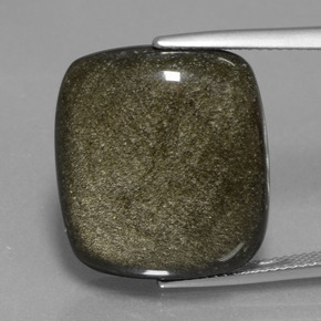 22.2ct Cushion Cabochon Black Gold Sheen Obsidian Gem for sale 22.2ct Cushion Cabochon Black Gold Sheen Obsidian Gem (ID: 434911)