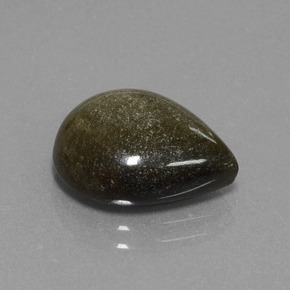4.64 ct Gold Obsidian Stone, Natural Obsidian in Pear Cabochon Shape for Sale