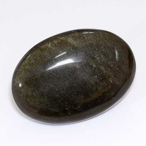 26.80 ct Black Obsidian Stone, Natural Obsidian in Oval Cabochon Shape for Sale