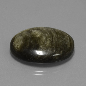 28.84 ct Black Obsidian Stone, Natural Obsidian in Oval Cabochon Shape for Sale