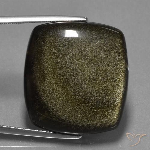 37.25 ct Cushion Obsidian, 25.5 x 23.7 mm From Mexico, Photo A