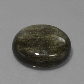 20.62 ct Black Obsidian Stone, Natural Obsidian in Round Cabochon Shape for Sale