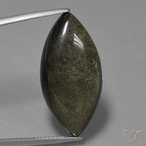 17.08 ct Marquise Obsidian, 27.9 x 14 mm From Mexico, Photo A