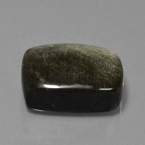 22.56 ct Black Obsidian Stone, Natural Obsidian in Cushion Cabochon Shape for Sale