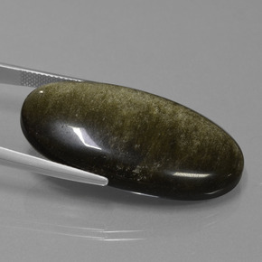 Obsidian Gemstone in 38 x 20.3 mm Size for Sale, Obsidian Stone in Black Brown Color