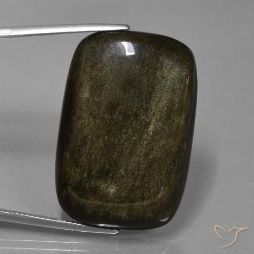 45.22 ct Cushion Obsidian, 33.4 x 22.6 mm From Mexico, Photo A