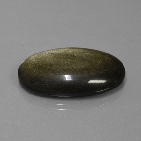 20.82 ct Gold Obsidian Stone, Natural Obsidian in Oval Cabochon Shape for Sale