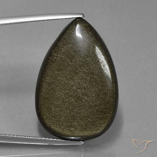 23.81 ct Pear Obsidian, 27.8 x 19 mm From Mexico, Photo A