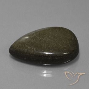 23.81 ct Black Obsidian Stone, Natural Obsidian in Pear Cabochon Shape for Sale