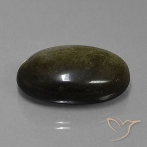 31.05 ct Black Obsidian Stone, Natural Obsidian in Oval Cabochon Shape for Sale