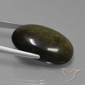 Obsidian Gemstone in 27.5 x 17.3 mm Size for Sale, Obsidian Stone in Black Color