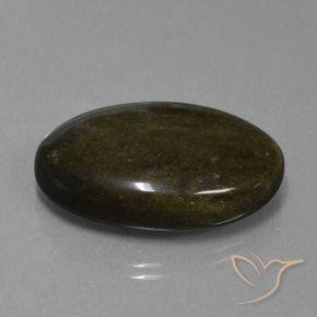 31.37 ct Black Obsidian Stone, Natural Obsidian in Oval Cabochon Shape for Sale