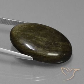 Obsidian Gemstone in 29.2 x 19.9 mm Size for Sale, Obsidian Stone in Blackish Brown Color