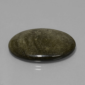 28.74 ct Black Obsidian Stone, Natural Obsidian in Oval Cabochon Shape for Sale