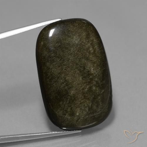38.49 ct Cushion Obsidian, 34 x 22.5 mm From Mexico, Photo A
