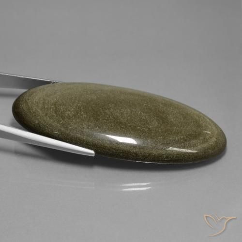Obsidian Gemstone in 65.1 x 33.1 mm Size for Sale, Obsidian Stone in Multicolor Color