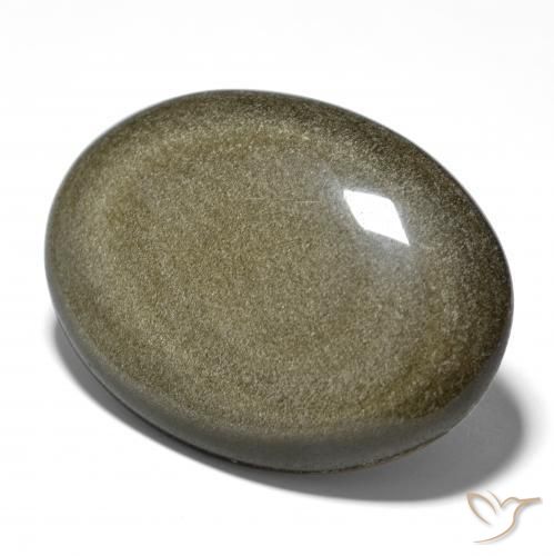 71.86 ct Golden Obsidian Stone, Natural Obsidian in Oval Cabochon Shape for Sale