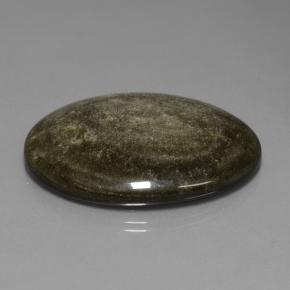57.33 ct Golden Obsidian Stone, Natural Obsidian in Oval Cabochon Shape for Sale