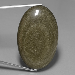 71.91 ct Black Obsidian Gemstone, Obsidian Gem in Oval Cabochon Shape for Sale.