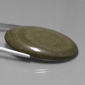 Obsidian Gemstone in 46.9 x 30 mm Size for Sale, Obsidian Stone in Black Gold Sheen Color