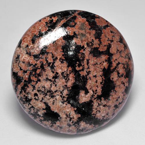 28.34 ct Multicolor Obsidian Stone, Natural Obsidian in Round Cabochon Shape for Sale